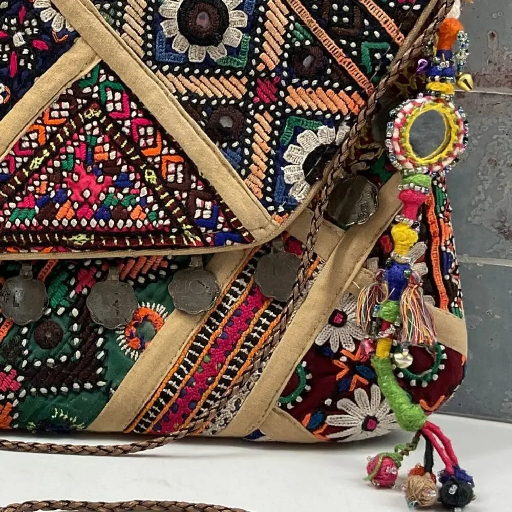 Anthropologie Tylie Malibu boho ethnic textile clutch